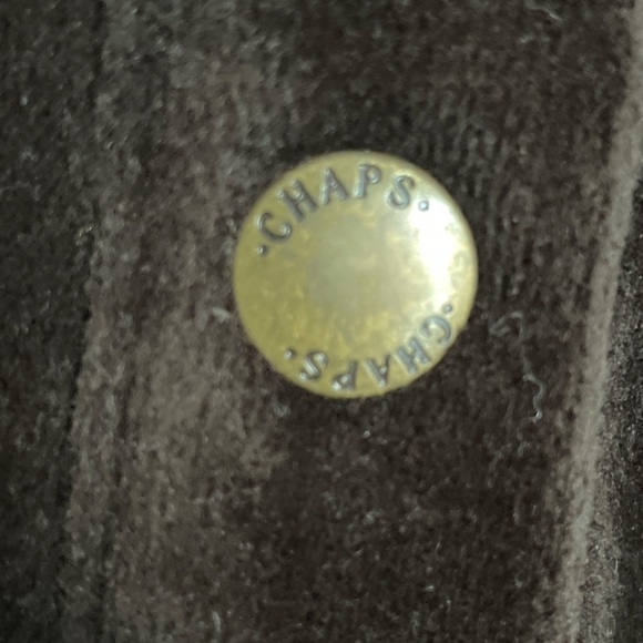 Chaps by Ralph Lauren Large Brown Y2K Velour Snap Close MockNeck Bomber EUC! - Picture 4 of 5